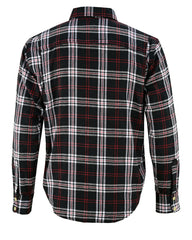 Altimate Men's Black Red and White Flannel Motorcycle Shirt Altimate Men's Black Red and White Flannel Motorcycle Shirt