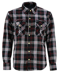 Altimate Men's Black Red and White Flannel Motorcycle Shirt Altimate Men's Black Red and White Flannel Motorcycle Shirt
