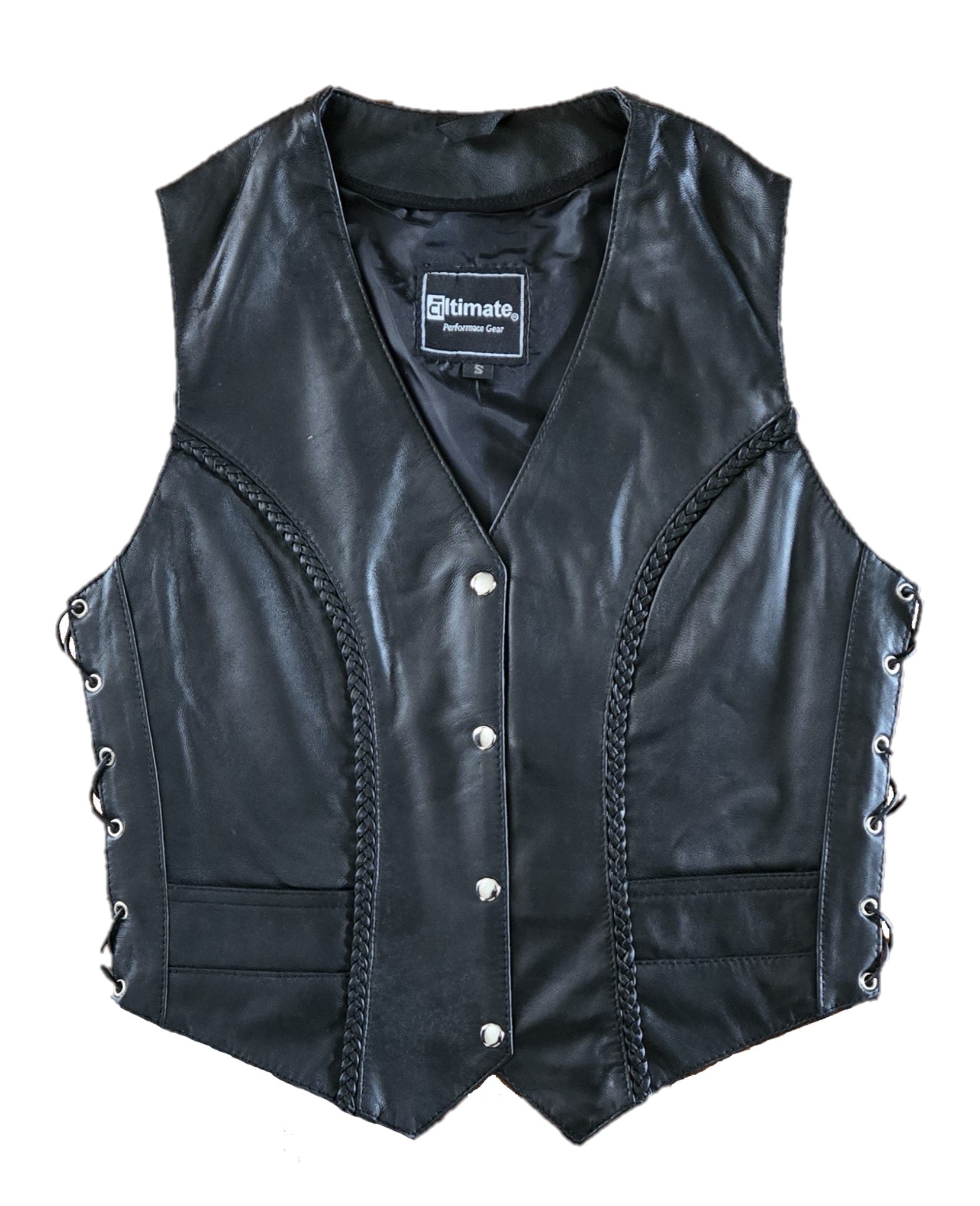 Club chick woman leather vest biker Club chick woman leather vest biker