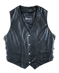 Club chick woman leather vest biker Club chick woman leather vest biker