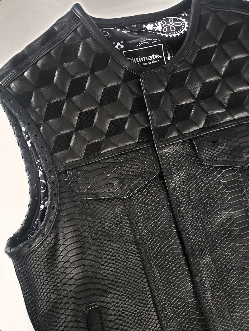 Snake skin Leather motorcycle vest from Canada Snake skin Leather motorcycle vest from Canada