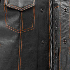 Low Rider Orange Stitched Leather Vest Low Rider Orange Stitched Leather Vest