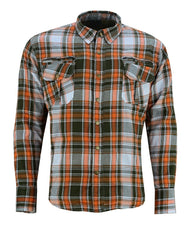 altimate Orange Flannel Motorcycle Mens Shirt altimate Orange Flannel Motorcycle Mens Shirt