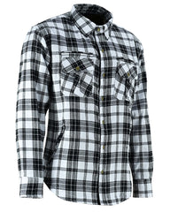 Altimate Men's White Flannel Motorcycle Shirt Altimate Men's White Flannel Motorcycle Shirt