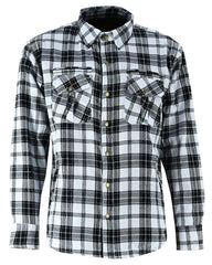 Altimate Men's White Flannel Motorcycle Shirt Altimate Men's White Flannel Motorcycle Shirt