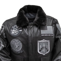 Peacekeeper™ MAGA Leather Bomber Jacket