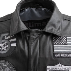 Peacekeeper™ MAGA Leather Bomber Jacket