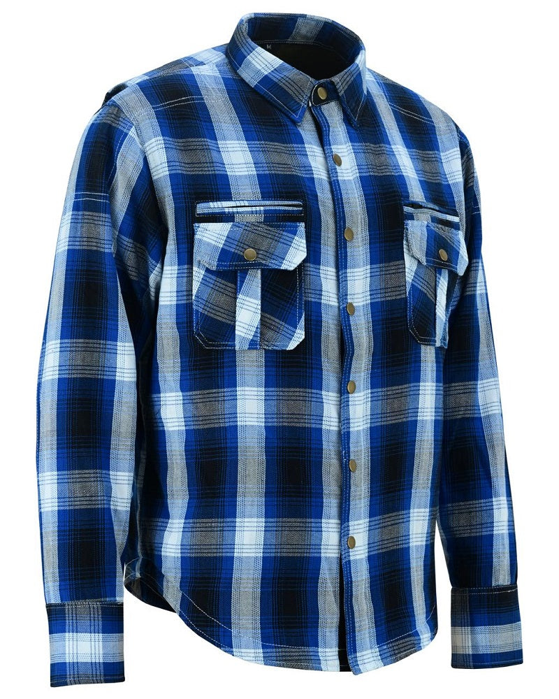 altimate Blue Flannel Motorcycle Mens Shirt