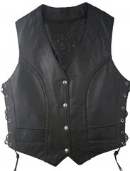 Bliss - Women's Leather Vest (Braided)