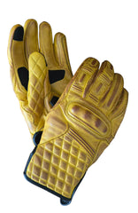 waxed motorcycle gloves yellow