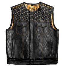 Club Dragon Gold Leather Vest