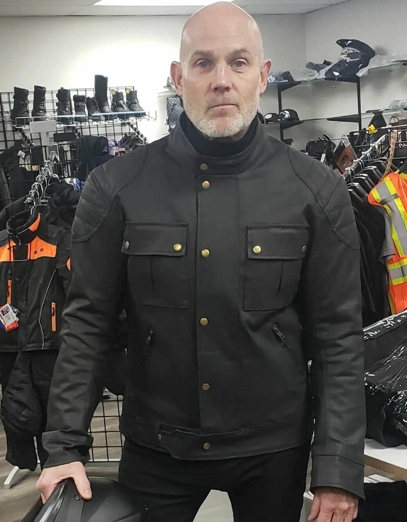 altimate Manchester Waxed Cotton Motorcycle Jacket