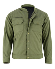 Brass snaps on motorcycle jacket