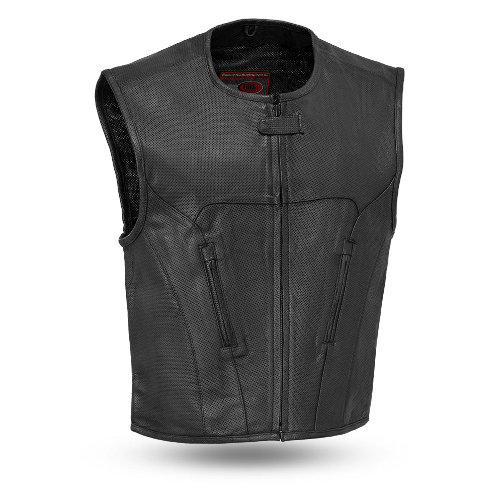 Raceway Perforated Leather Motorcycle Vest