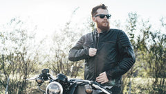Man riding a harley davidson