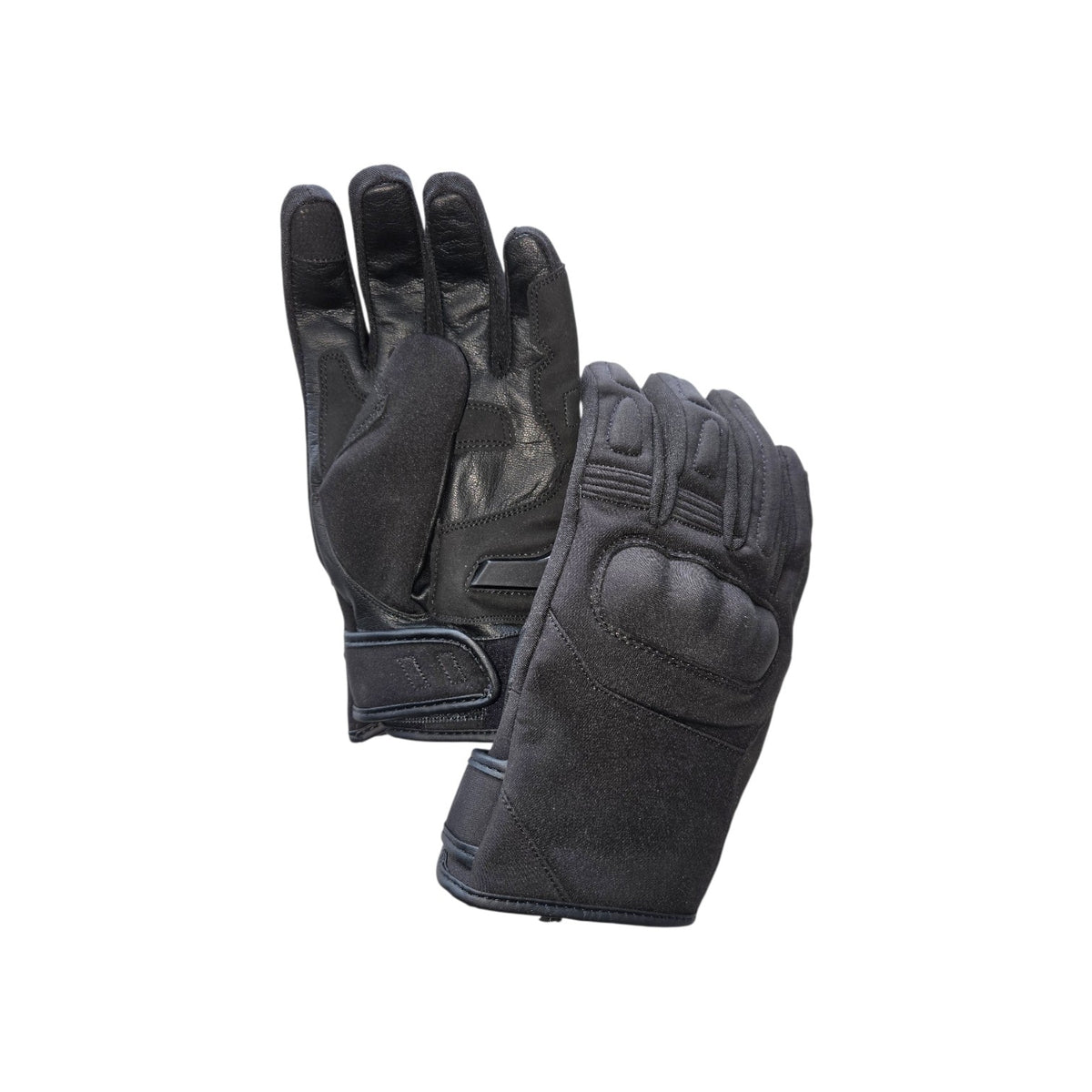 gloves showing knuckle protection and palm slider with velcro closure