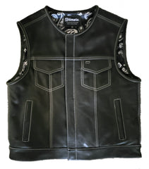 Low Rider White Stitched Leather Vest