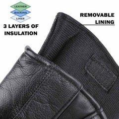 Leather 3 Finger Snowmobile Mitt