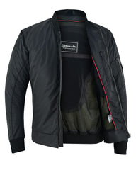 altimate Guardian Bomber CE Textile Motorcycle Jacket-Black