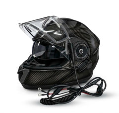 Snowmobile Helmet Black Carbon Style