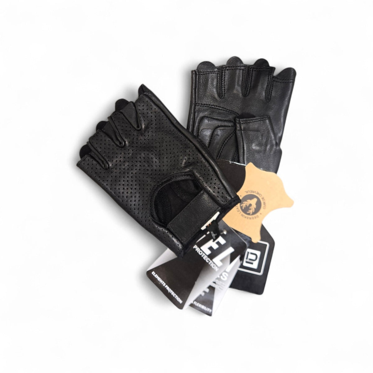 Deerskin Fingerless Perforated Gloves