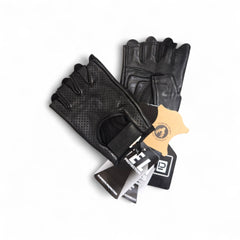 Deerskin Fingerless Perforated Gloves