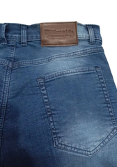 Men's Motorcycle Straight Leg Blue Jeans