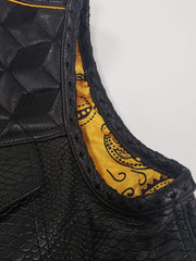 Club Dragon Gold Leather Vest