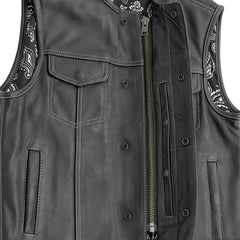 Low Rider White Stitched Leather Vest