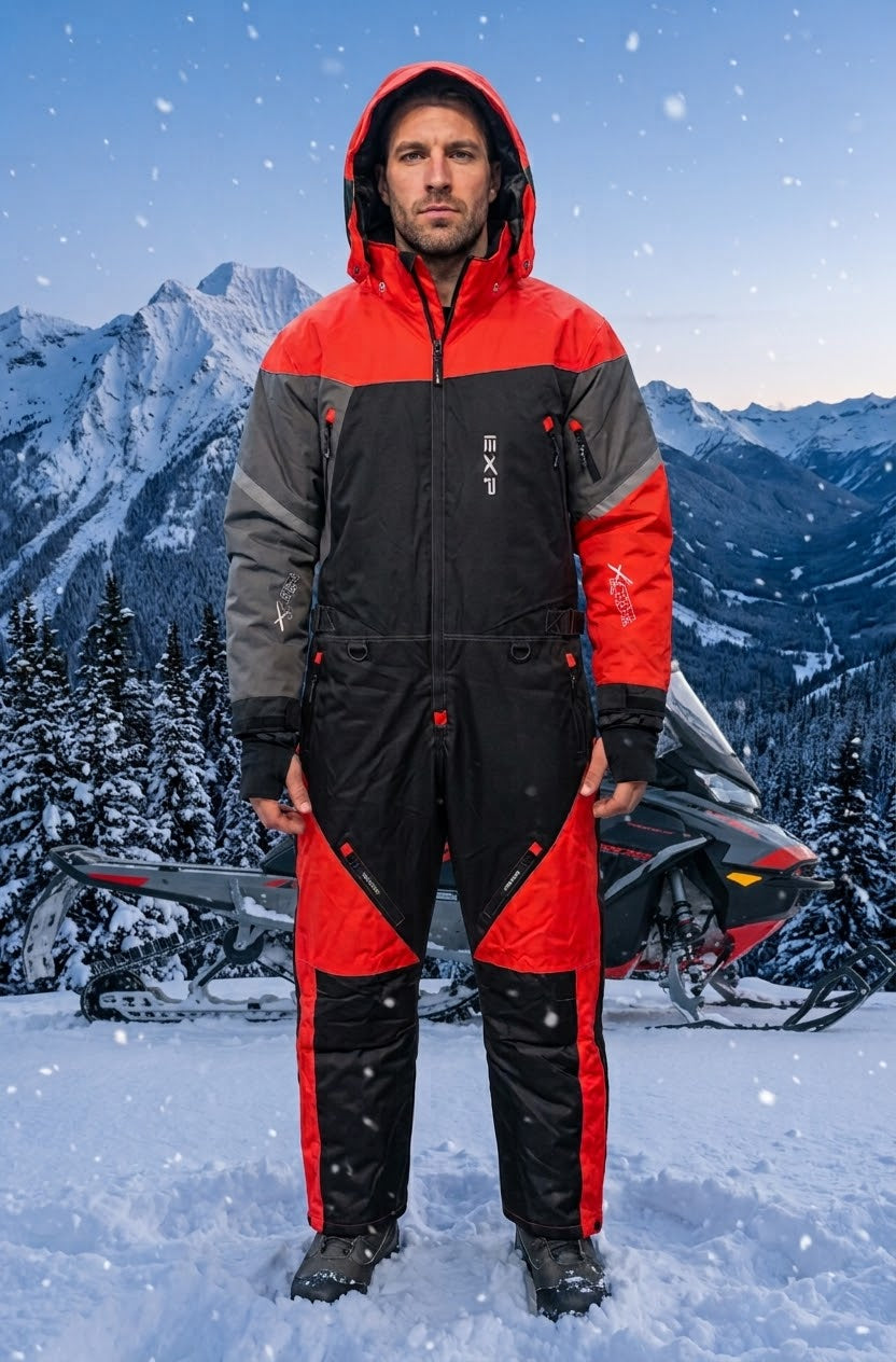Mens Mono Suit  EXP Snow Max Black n Red