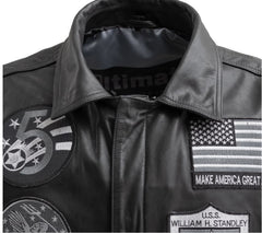 Peacekeeper™ MAGA Leather Bomber Jacket