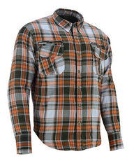 altimate Orange Flannel Motorcycle Mens Shirt