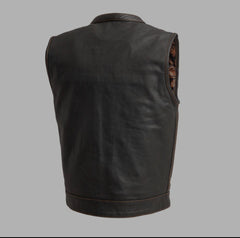 Low Rider Orange Stitched Leather Vest