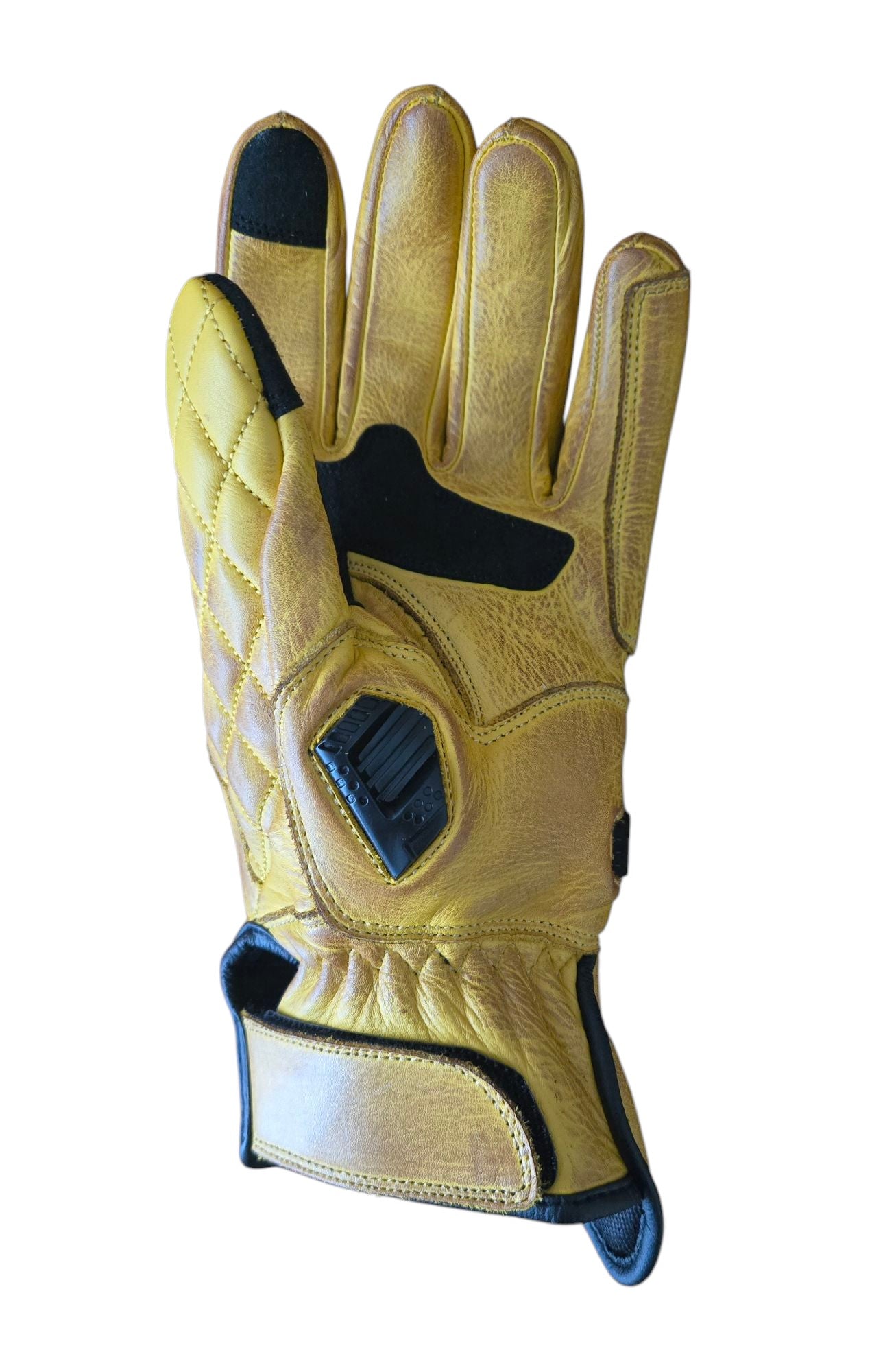 inside of glove shows palm protection and touch screen