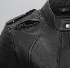 Sexy Biker Women's Motorcycle Lightweight Leather Jacket