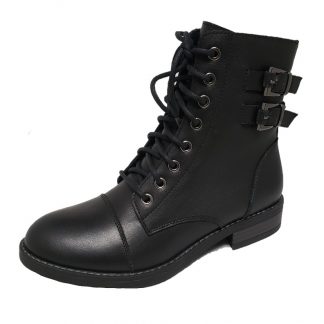 Womens leather combat boot