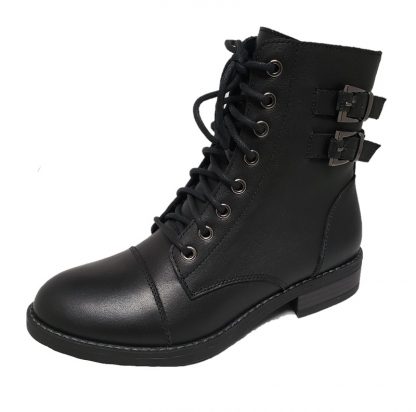 Womens leather combat boot