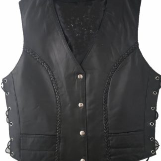 lambskin braided vest