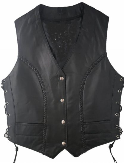 lambskin braided vest