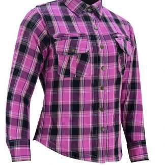 womens armoured motorcycle pink shirt flannal