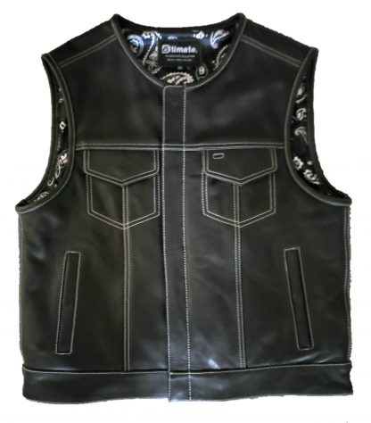 White Low rider Leather vest by altimate